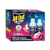 All Out Ultra Power Plus Mosquito Repellent Refill (45 ml) - Floral Fragrance - 2 Refill Pack