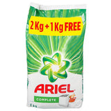 Ariel Complete detergent Powder 3 kg (2 Kg + 1 Kg Free) Pouch (Pack of 2)