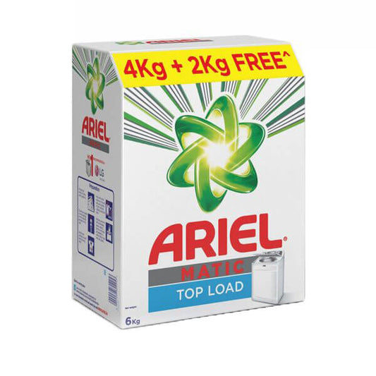 Ariel Matic Top Load Detergent Powder 4 Kg and Get 2 Kg Free Carton (Pack of 2 Cartons) (12 Kg)