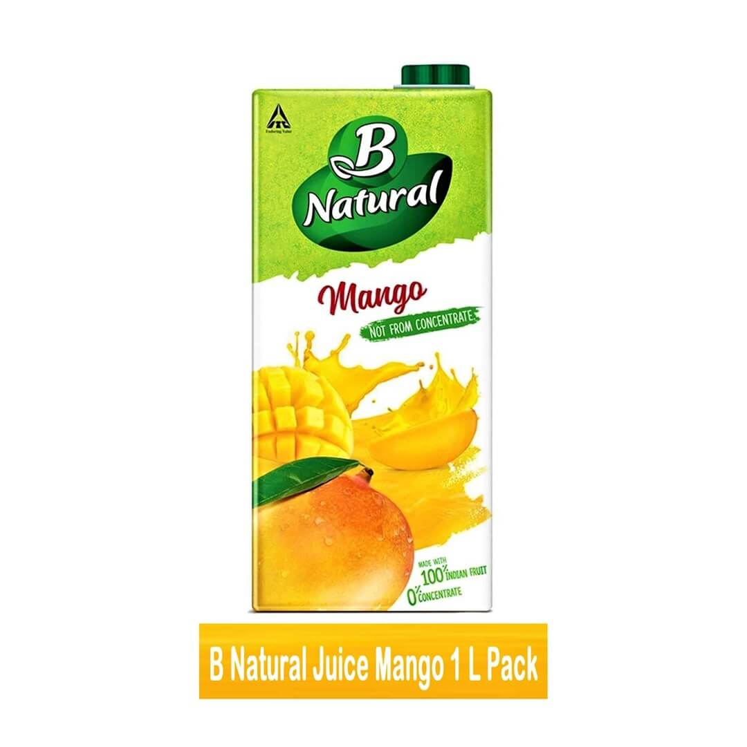 B Natural Mango Juice 1 Litre Tetra Pack (Pack of 2)