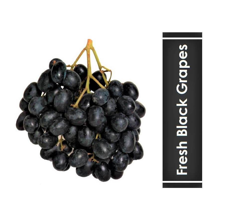 Fresh Black Grapes Seedless 500 g & 1 Kg