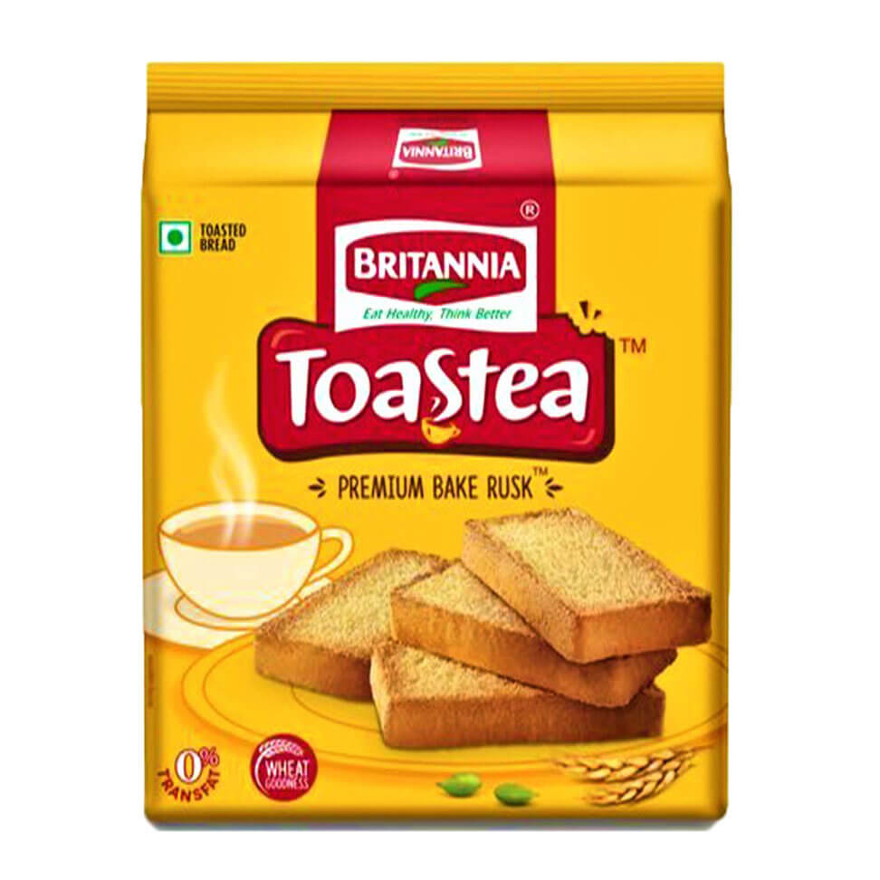 Britannia Toastea Premium Bake Rusk 250 g Pack (Pack of 4)