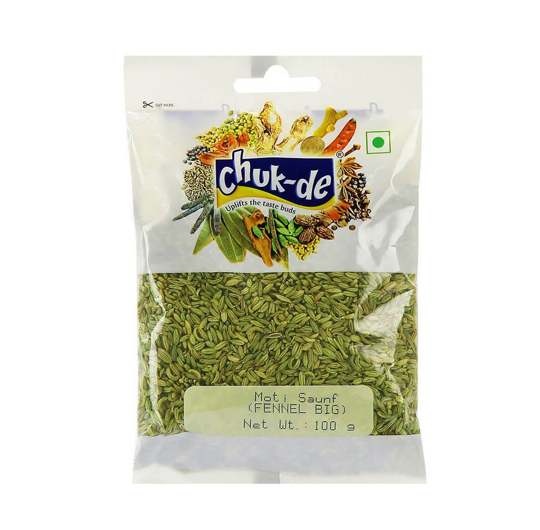 Chukde Spices Moti Saunf (Big Fennel) 100 gram Pack