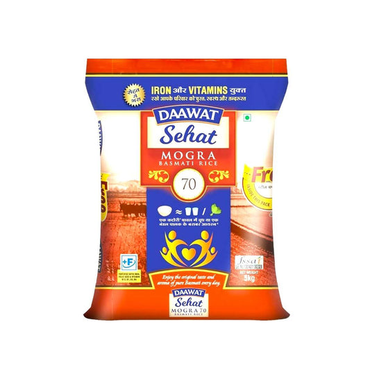 Daawat Sehat Basmati Rice Mogra 70 No., 5 Kg Pack