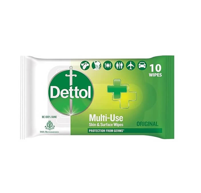 Dettol Original Multi Use Skin & surface Wipes - 10 Wipes Pack