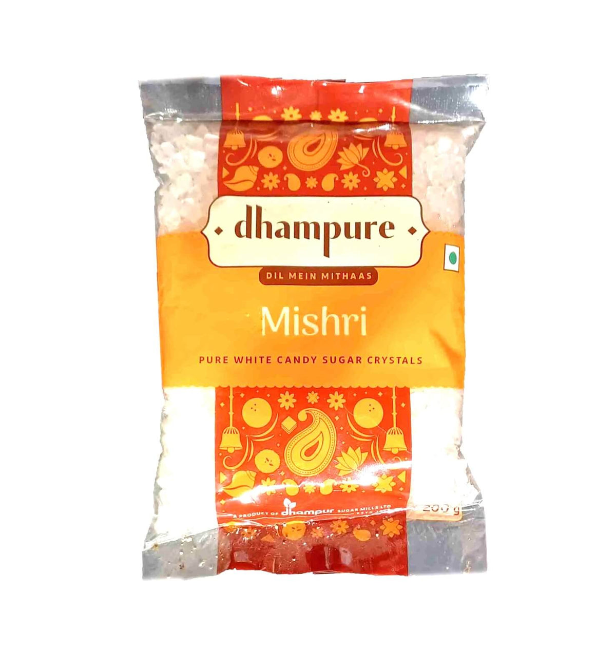 Dhampure Mishri Pure White Candy Sugar Crystal - 200 g Pack