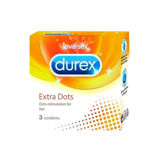 Durex Extra Dots Condoms for Extra Stimulation 3 Pc & 10 Pc Pack