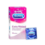 Durex Extra Ribbed Condoms For Extra Stimulation 3 Pc & 10 Pc Pack