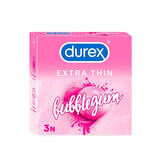 Durex Extra Thin Bubblegum Flavoured Condoms - 3 Pc & 10 Pc Pack