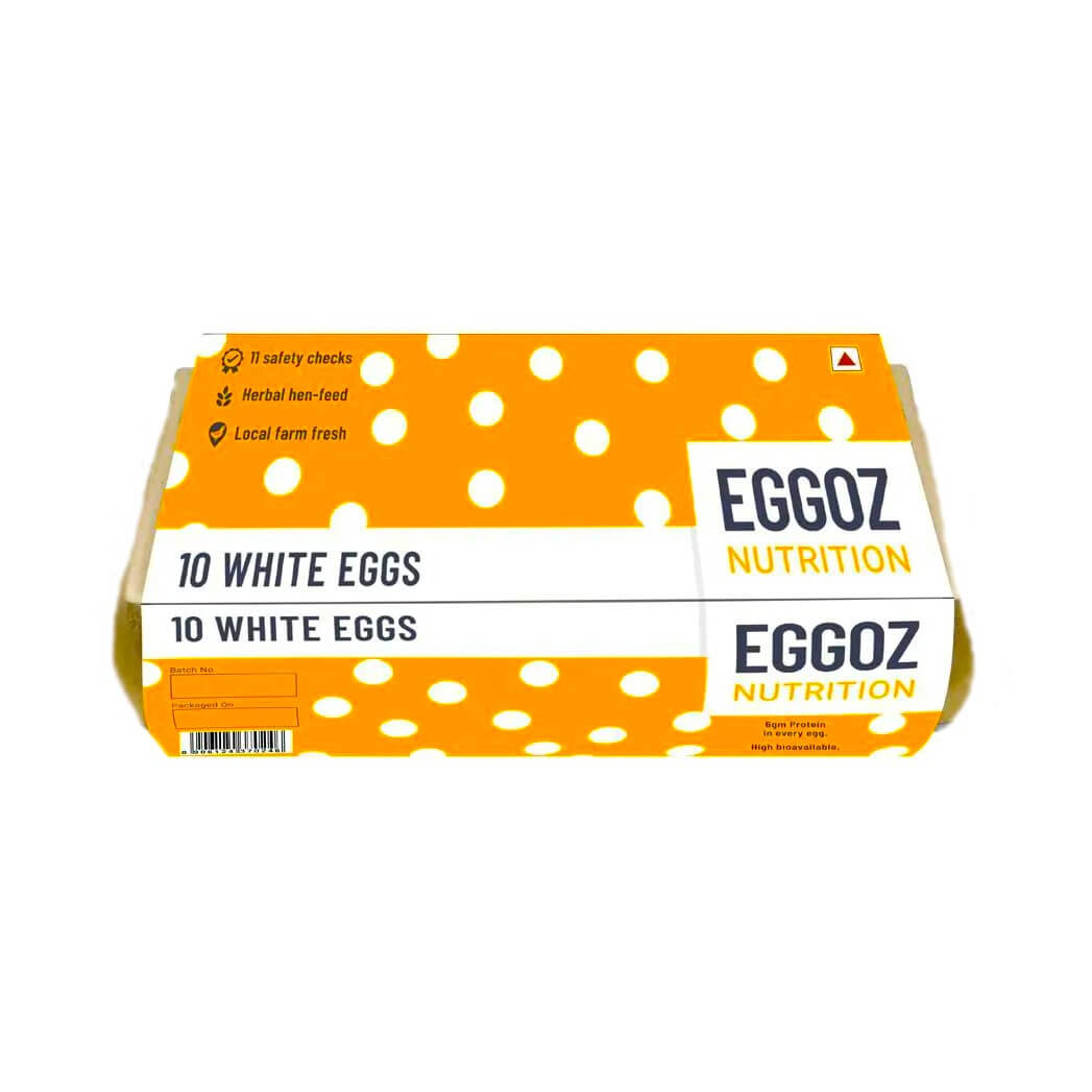 Eggoz White Egg Tray 10 Pc Eggs