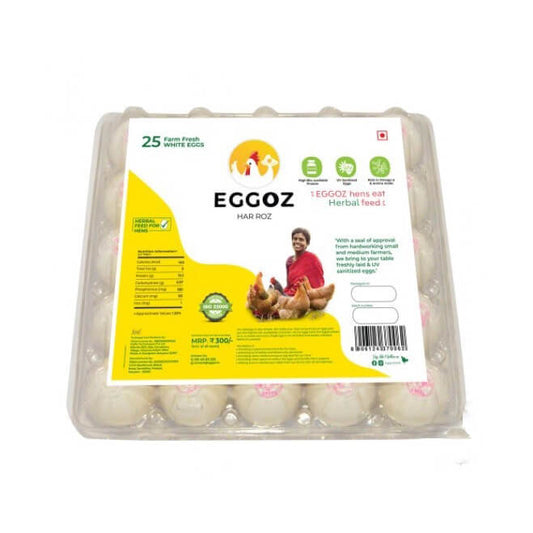 Eggoz White Egg Tray 25 Pc Eggs