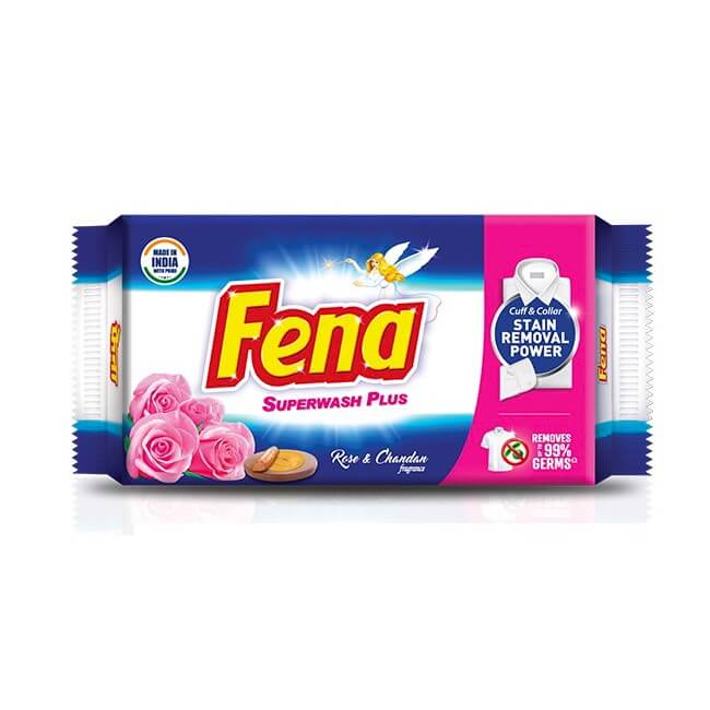 Fena Superwash Plus Detergent Bar Rose & Chandan 140 g (Pack of 4 Bars)