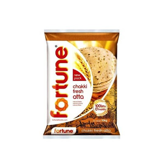 Fortune Chakki Fresh Atta 10 Kg - 100 % Atta 0% Maida