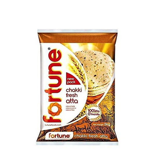 Fortune Chakki Fresh Atta 5 Kg - 100 % Atta 0% Maida