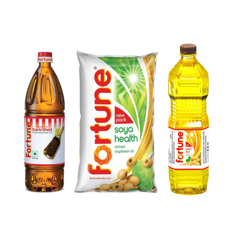 Fortune 3 Type Cooking Oil Pack 6 Litre  (2 Litre Mustard oil + 2 Litre Soyabean Oil + 2 Litre Ground Nut Oil)