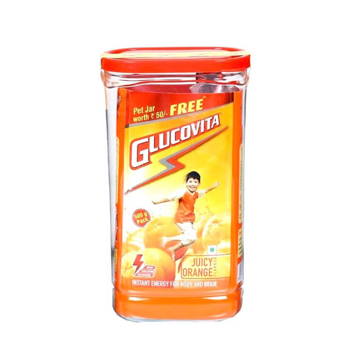 Glucovita Glucose-D Instant Energy Drink - Juicy Orange Flavour - 500 g