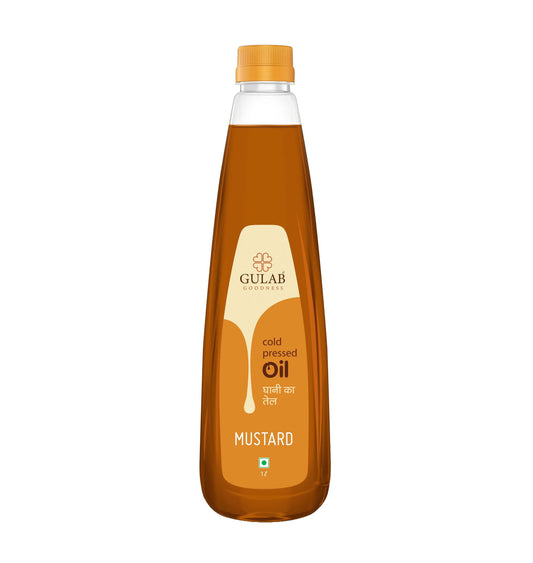 Gulab Goodness Cold Pressed Ghani Mustard Oil 1 Litre Bottle