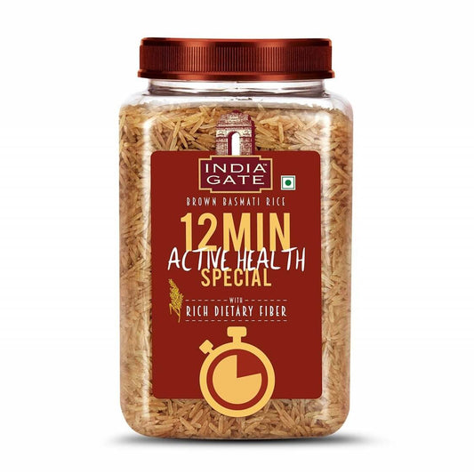 India Gate Brown Basmati Rice Active Health 1 Kg Jar