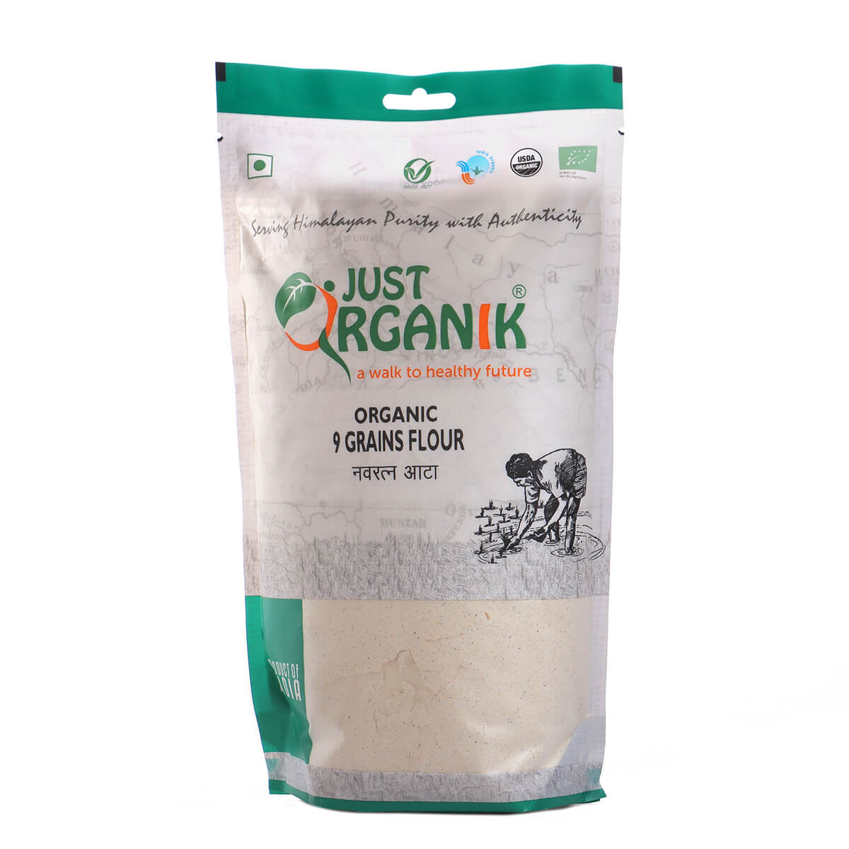 Just Organik 9 Grain (Navratna) Flour 1 Kg Pack