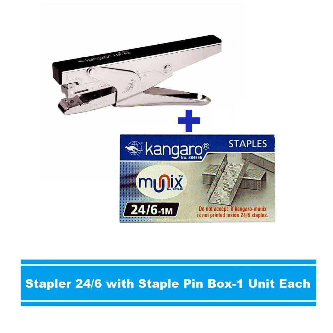 Kangaro Stapler HP-45 24 /6 No. Size with staple Pin Box - 1 unit each