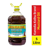 Kanodia Kolhu Brand Kachi Ghani Mustard Oil - 5 L Bottle - Pack of 12 Bottles