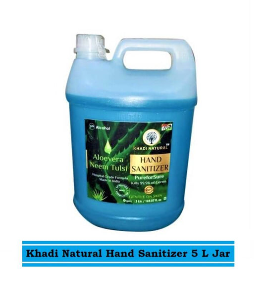 Khadi Natural Hand Sanitizer Aloevera Neem Tulsi 5 Litre Jar