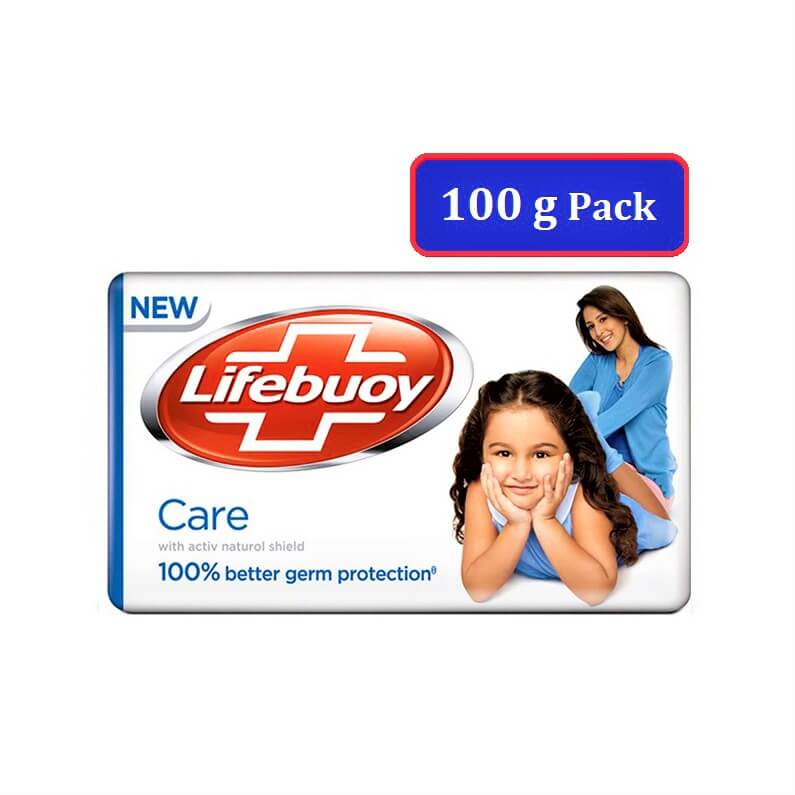 Lifebuoy Care Soap for 100 % Germ Protection 100 g Pack & Pack of 4 of 100 g Soap