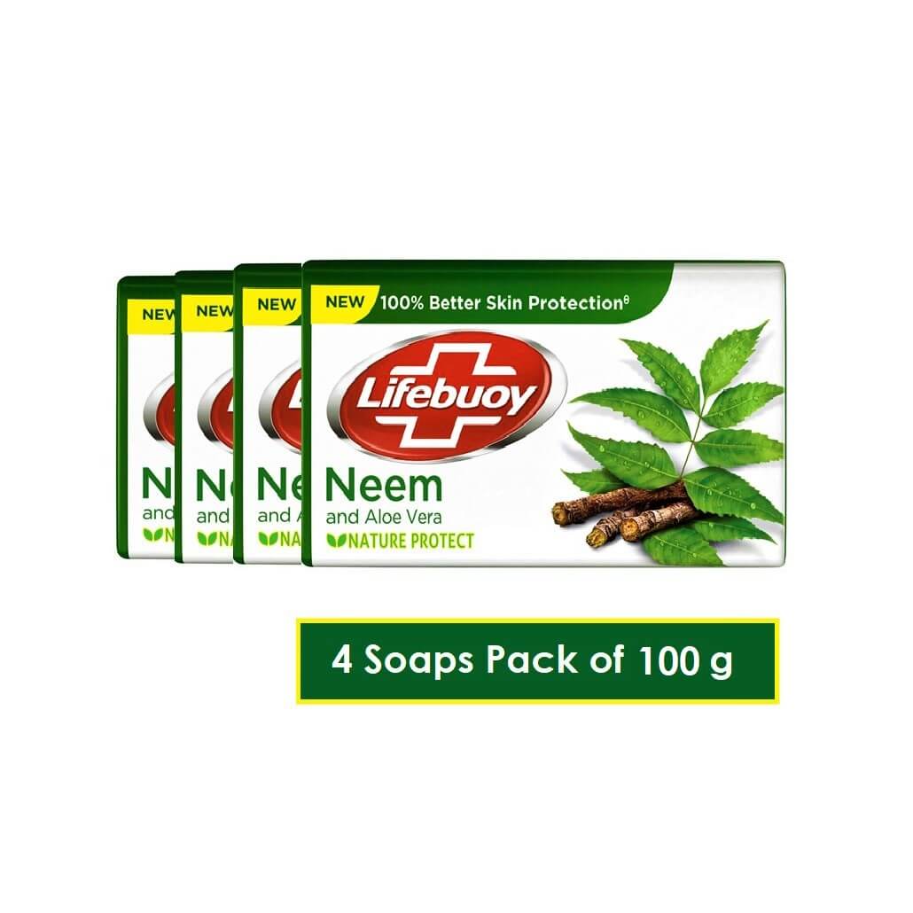 Lifebuoy Neem and Aloe Vera SoapPack of 4 Bars of 100 g