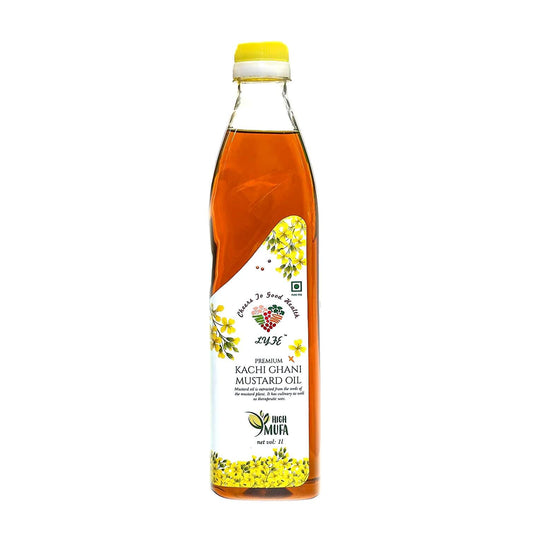 Lyfe Premium Kachi Ghani Mustard Oil 1 Litre Bottle