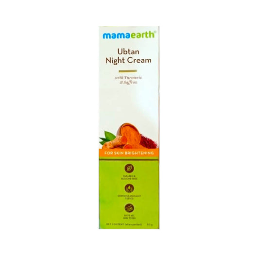 Mamaearth Ubtan Night Cream with Turmeric & Saffron for Skin Brightening 50 g