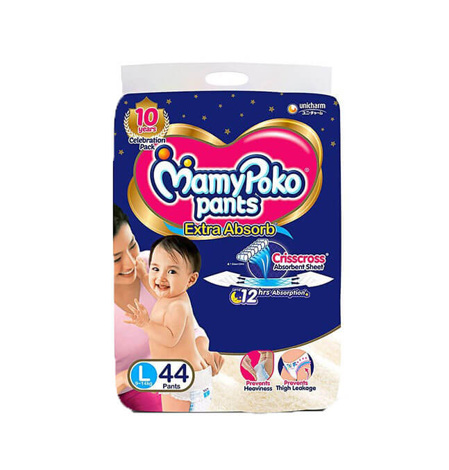 Mamy Poko Pant Diaper Extra Absorp Large Size 44 Units