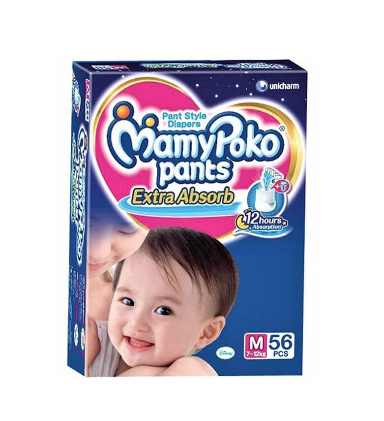 Mamy Poko Pant Diaper Extra Absorb Medium Size 56 Units