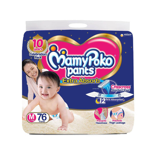 Mamy Poko Pant Diaper Extra Absorb Medium Size 76 Units