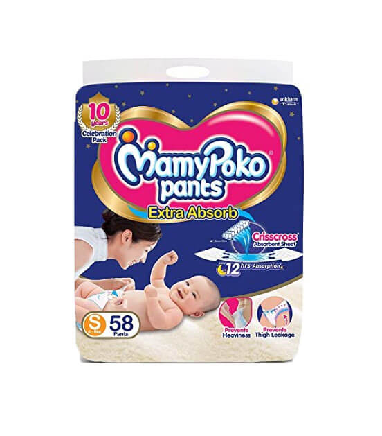 Mamy Poko Pant Diaper Extra Absorb Small Size 58 Units