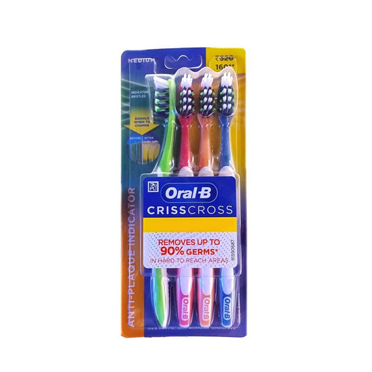 Oral B Medium Crisscross Manual Tooth Brush 4 Unit Pack