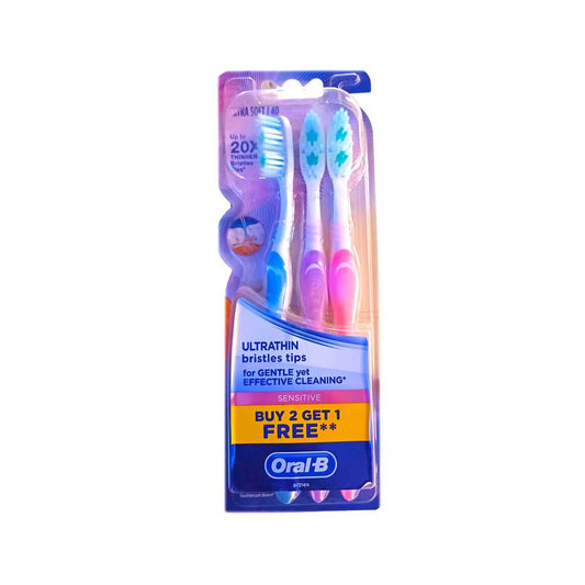 Oral B Ultrathin Sensitive Manual Tooth Brush 3 Unit Pack