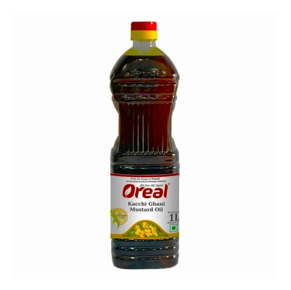 Oreal Kachi Ghani Mustard Oil 1 Litre Bottle