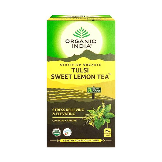 Organic India Tulsi Sweet Lemon Green Tea 25 Tea Bags Carton