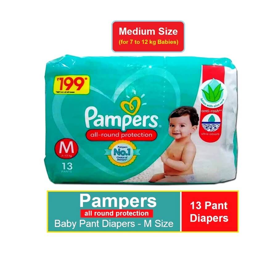 Pampers All Round Protection Pant Diaper Medium Size 13 Pants