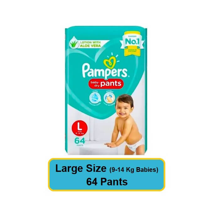 Pampers Baby Dry Pant Diapers Large Size 64 Pants