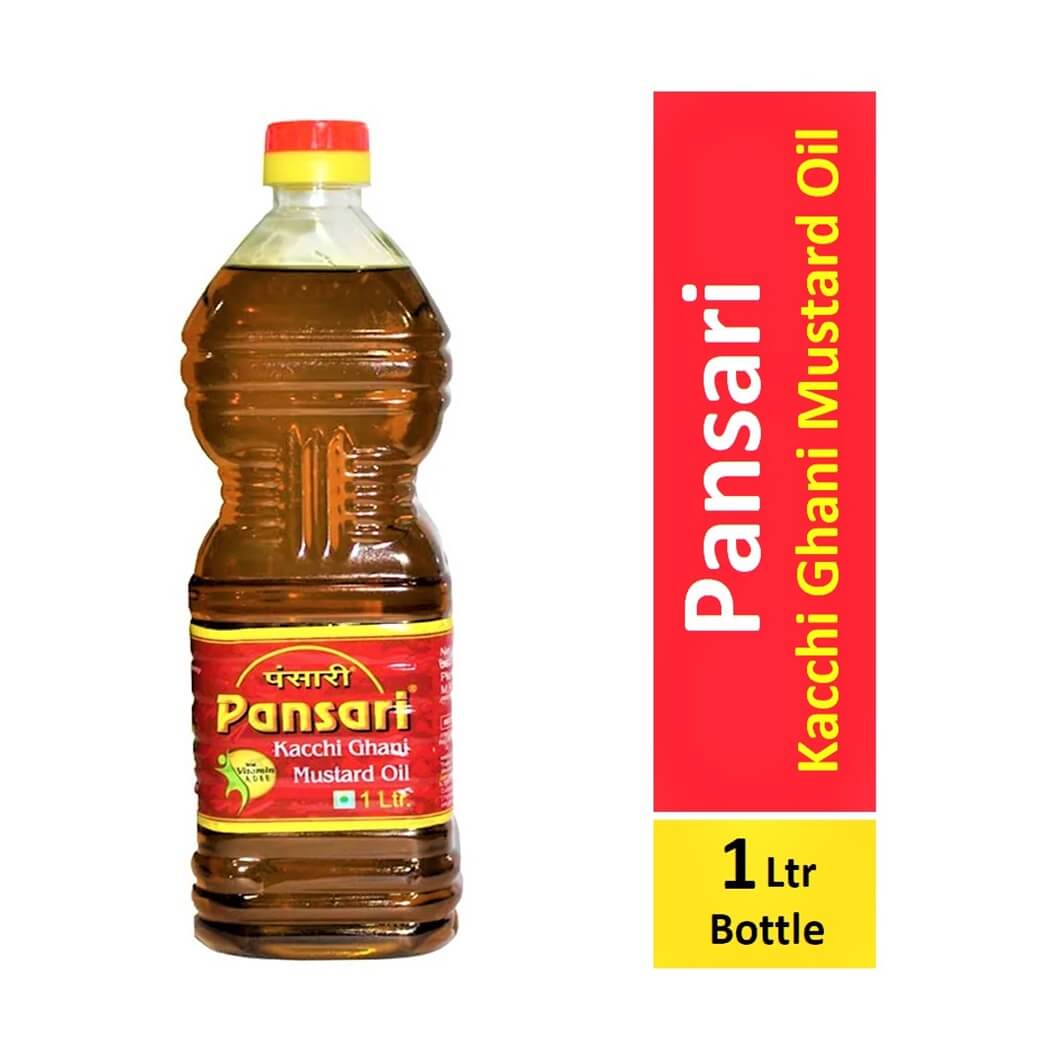 Pansari Kachi Ghani Mustard Oil 1 Litre Bottle