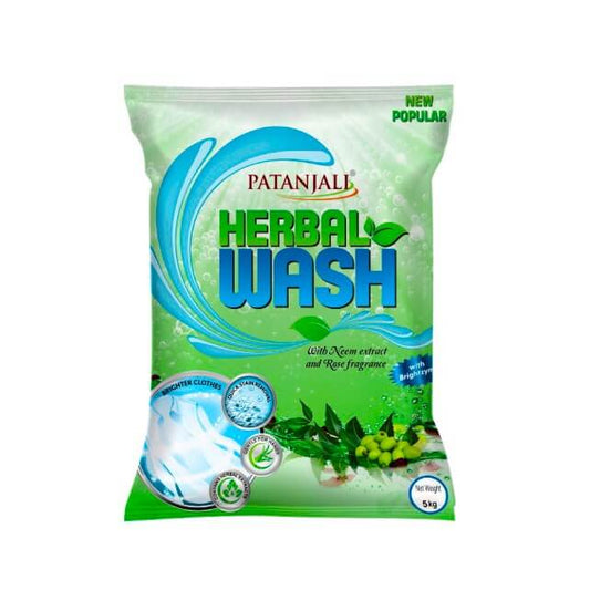 Patanjali Herbal Wash Detergent Powder with Neem Extract & Rose Fragrance 5 Kg