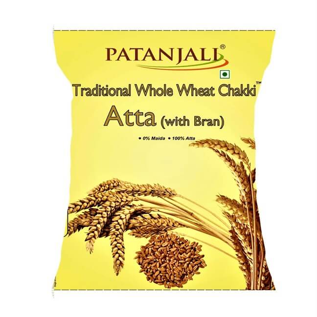 Patanjali Traditional Whole Wheat Chakki Atta (with Bran) 5 Kg & 10 Kg