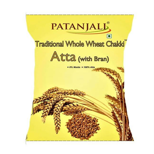 Patanjali Traditional Whole Wheat Chakki Atta (with Bran) 5 Kg & 10 Kg