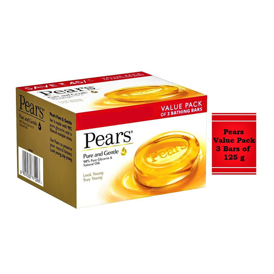 Pears Pure & Gentle Bathing Bar - Value Pack - (3 x 125 g)