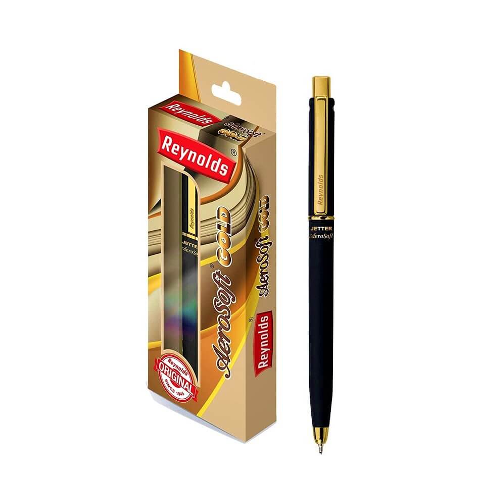 Reynolds Jetter Aerosoft Gold Ball Pen - Blue