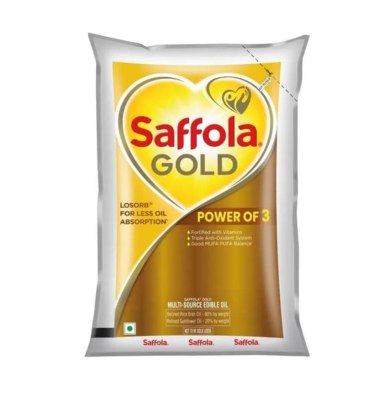 saffola Gold Pro Healthy Lifestyle Blended Edible Vegetable oil - 1 Litre Pouch