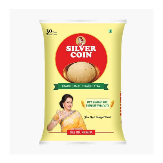 Silver Coin Traditional Chakki Fresh Atta (0% Maida 100 % Atta) - 5 Kg & 10 Kg