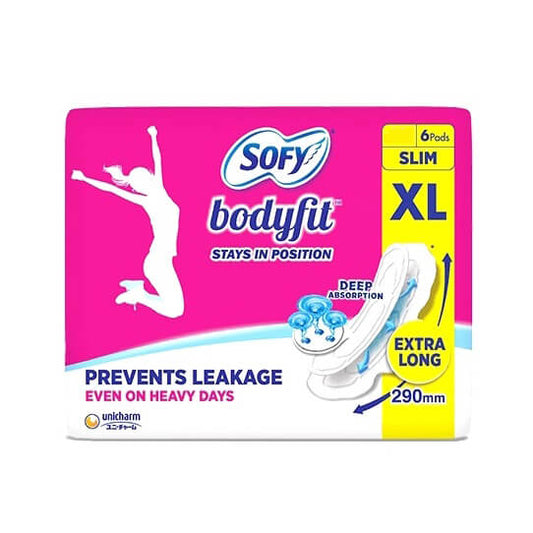 Sofy Sanitary Pads Bodyfit XL Size - 6 Pads Pack