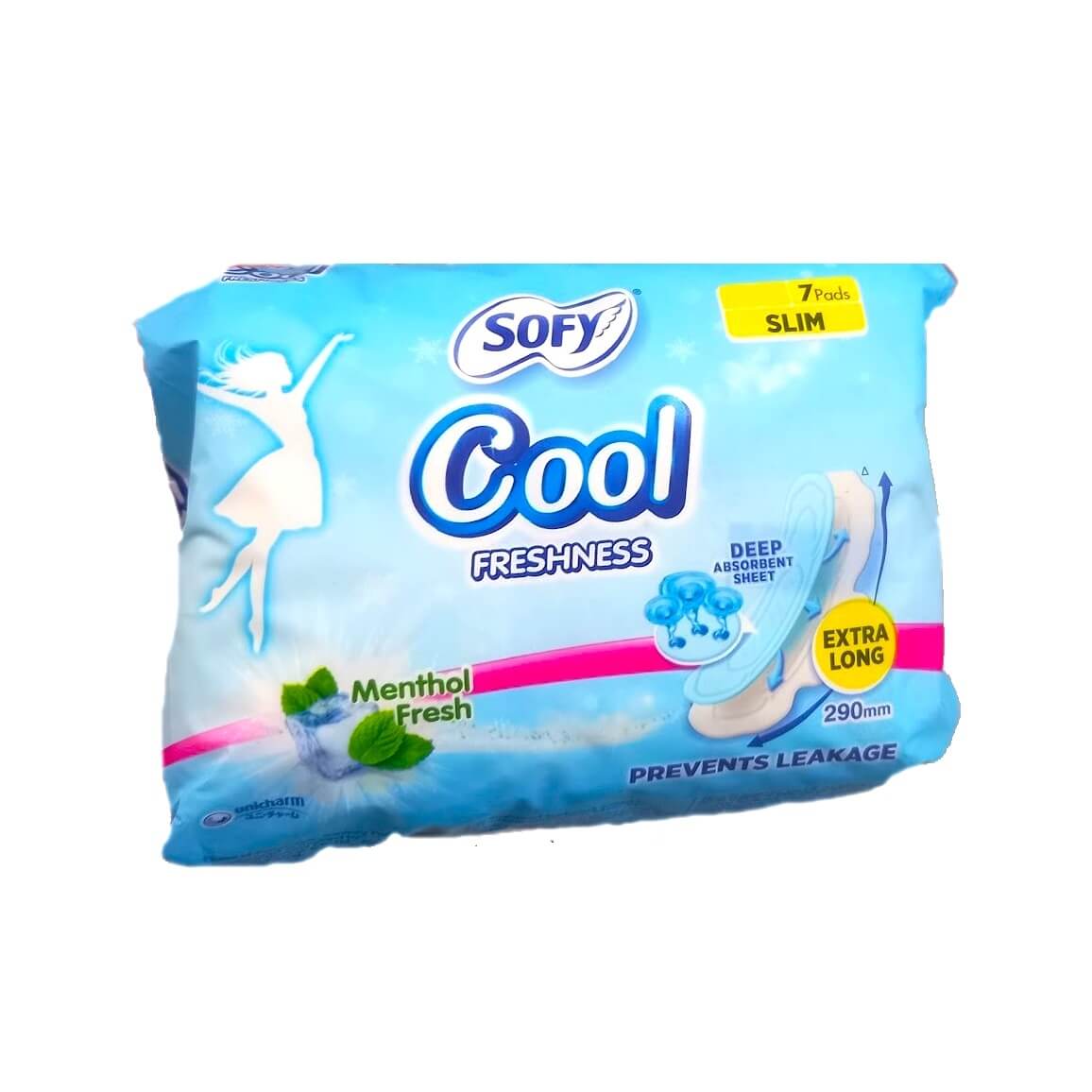 Sofy Sanitary Pads Cool Freshness with Menthol Fresh XL Size - 7 N, 15 N 30 N & 54 N Pads